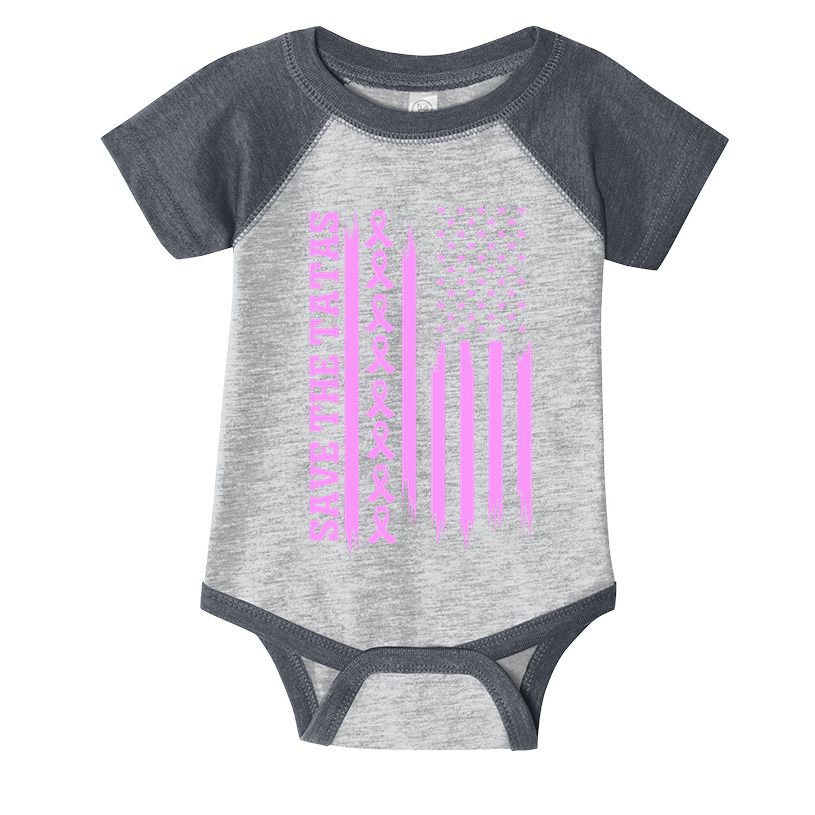 American Flag Save The Tatas Infant Baby Jersey Bodysuit
