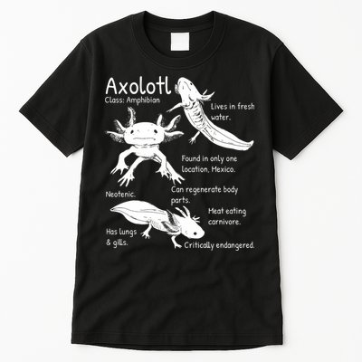 Axolotl Facts Species Types Endangered Animals Illustration  Tall T-Shirt