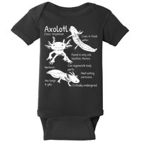 Axolotl Facts Species Types Endangered Animals Illustration  Baby Bodysuit