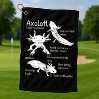 Axolotl Facts Species Types Endangered Animals Illustration  Golf Towel