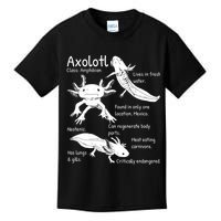 Axolotl Facts Species Types Endangered Animals Illustration  Kids T-Shirt