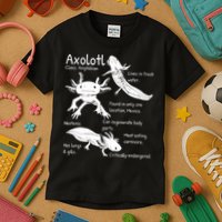 Axolotl Facts Species Types Endangered Animals Illustration  Kids T-Shirt