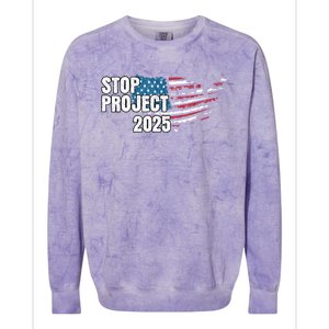 American Flag Stop Project 2025 Anti Trump Colorblast Crewneck Sweatshirt