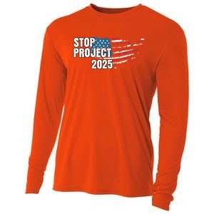 American Flag Stop Project 2025 Anti Trump Cooling Performance Long Sleeve Crew