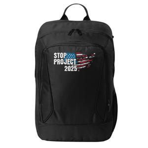 American Flag Stop Project 2025 Anti Trump City Backpack