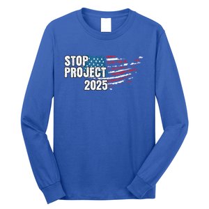 American Flag Stop Project 2025 Anti Trump Long Sleeve Shirt