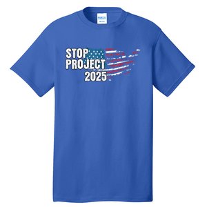 American Flag Stop Project 2025 Anti Trump Tall T-Shirt