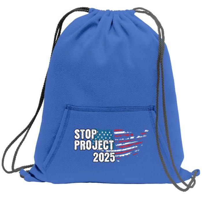 American Flag Stop Project 2025 Anti Trump Sweatshirt Cinch Pack Bag