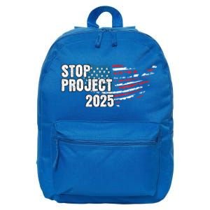 American Flag Stop Project 2025 Anti Trump 16 in Basic Backpack