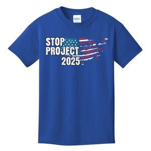 American Flag Stop Project 2025 Anti Trump Kids T-Shirt