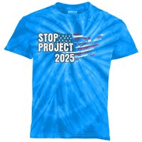 American Flag Stop Project 2025 Anti Trump Kids Tie-Dye T-Shirt