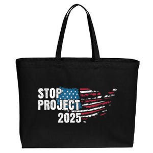 American Flag Stop Project 2025 Anti Trump Cotton Canvas Jumbo Tote