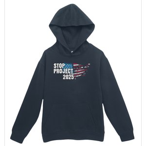 American Flag Stop Project 2025 Anti Trump Urban Pullover Hoodie