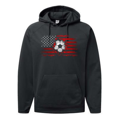 American Flag Soccer Apparel Soccer Performance Fleece Hoodie