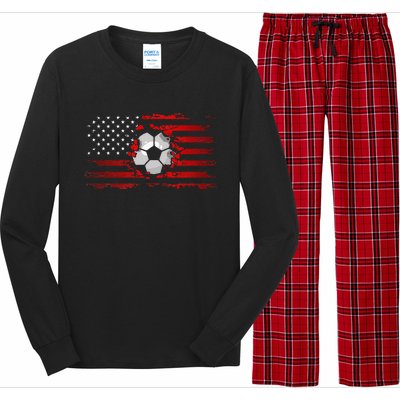 American Flag Soccer Apparel Soccer Long Sleeve Pajama Set