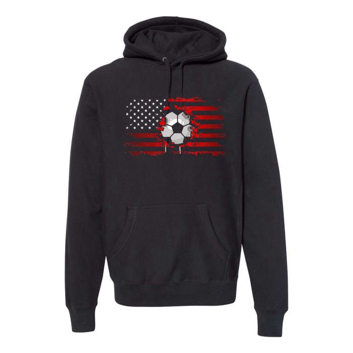 American Flag Soccer Apparel Soccer Premium Hoodie