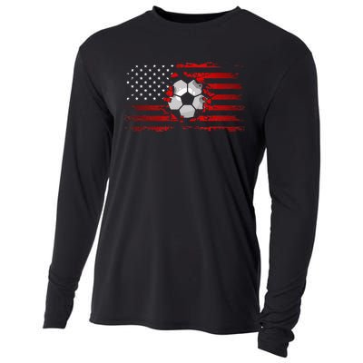 American Flag Soccer Apparel Soccer Cooling Performance Long Sleeve Crew