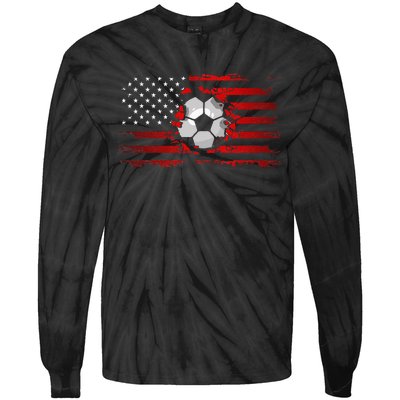 American Flag Soccer Apparel Soccer Tie-Dye Long Sleeve Shirt