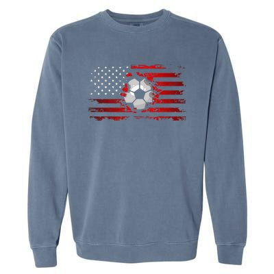 American Flag Soccer Apparel Soccer Garment-Dyed Sweatshirt