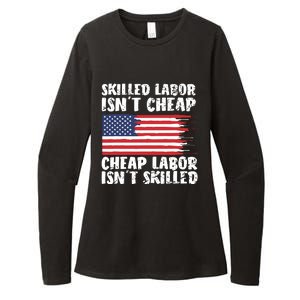 American Flag Skilled Labor Isnt Cheap Labor Day Womens CVC Long Sleeve Shirt