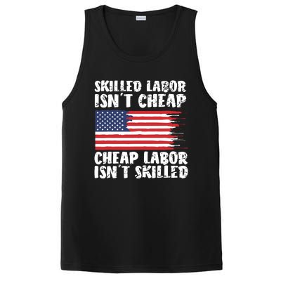 American Flag Skilled Labor Isnt Cheap Labor Day PosiCharge Competitor Tank