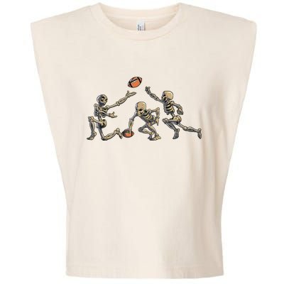 American Football Skeleton Halloween Boy Football Fan Garment-Dyed Women's Muscle Tee