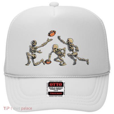 American Football Skeleton Halloween Boy Football Fan High Crown Mesh Back Trucker Hat