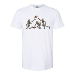 American Football Skeleton Halloween Boy Football Fan Softstyle CVC T-Shirt