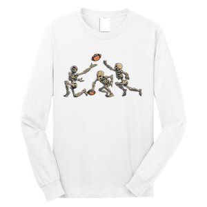 American Football Skeleton Halloween Boy Football Fan Long Sleeve Shirt