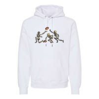 American Football Skeleton Halloween Boy Football Fan Premium Hoodie