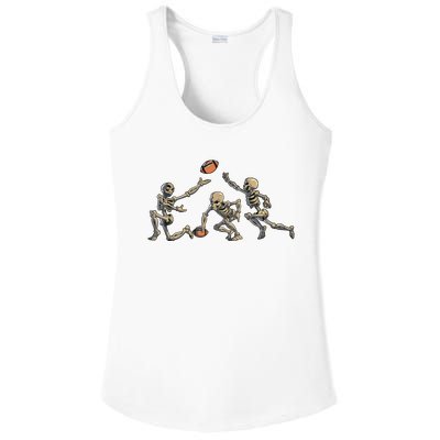 American Football Skeleton Halloween Boy Football Fan Ladies PosiCharge Competitor Racerback Tank