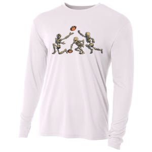 American Football Skeleton Halloween Boy Football Fan Cooling Performance Long Sleeve Crew