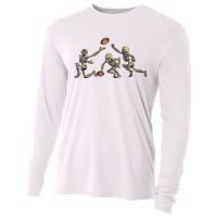 American Football Skeleton Halloween Boy Football Fan Cooling Performance Long Sleeve Crew