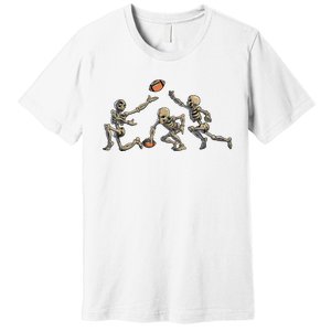 American Football Skeleton Halloween Boy Football Fan Premium T-Shirt