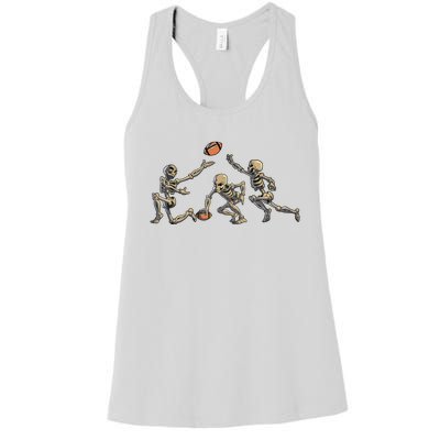 American Football Skeleton Halloween Boy Football Fan Women's Racerback Tank