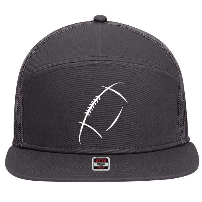 American Football Silhouette Football 7 Panel Mesh Trucker Snapback Hat