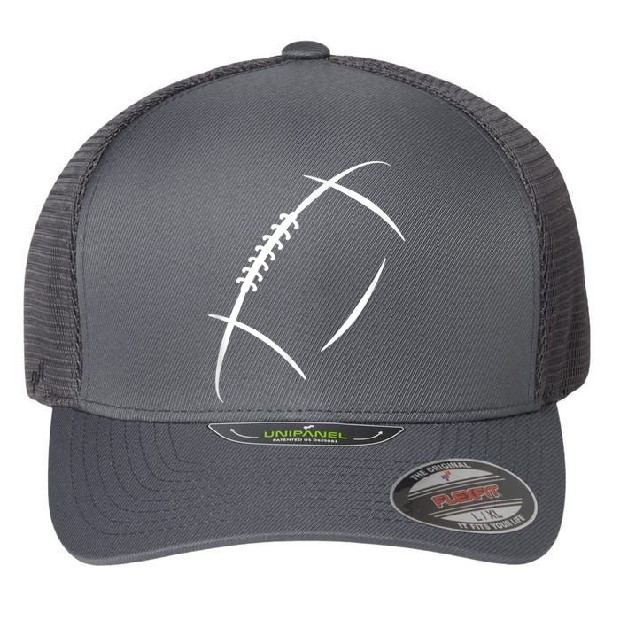 American Football Silhouette Football Flexfit Unipanel Trucker Cap