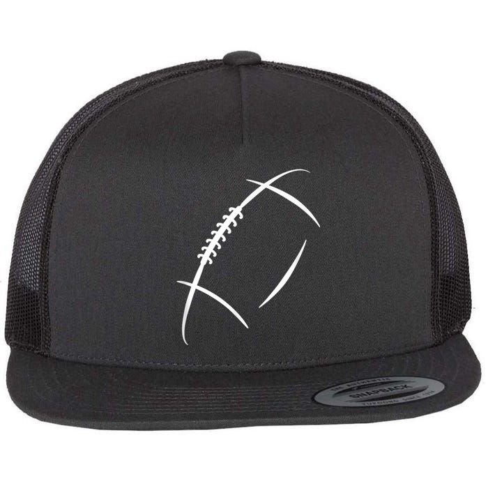 American Football Silhouette Football Flat Bill Trucker Hat