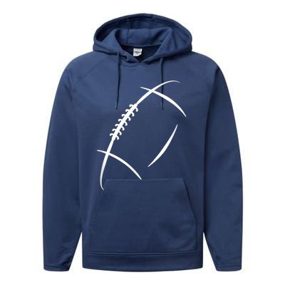 American Football Silhouette Football Performance Fleece Hoodie