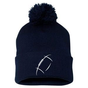 American Football Silhouette Football Pom Pom 12in Knit Beanie