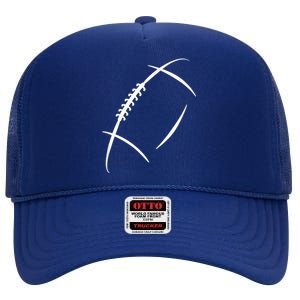 American Football Silhouette Football High Crown Mesh Back Trucker Hat