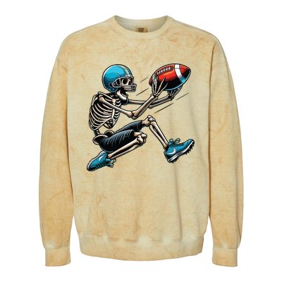 American Football Skeleton Halloween Boy Football Fan Colorblast Crewneck Sweatshirt