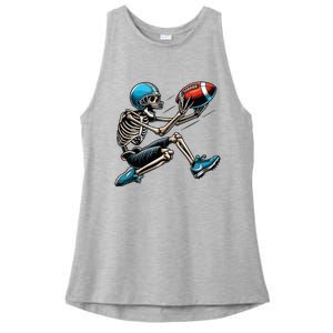 American Football Skeleton Halloween Boy Football Fan Ladies PosiCharge Tri-Blend Wicking Tank