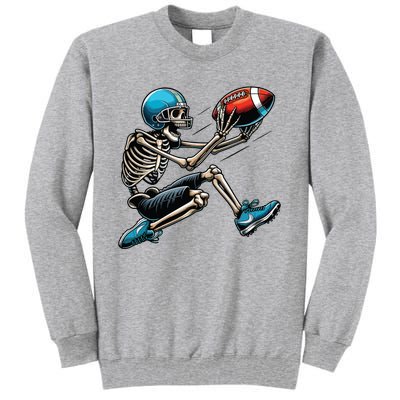 American Football Skeleton Halloween Boy Football Fan Tall Sweatshirt