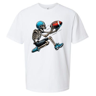 American Football Skeleton Halloween Boy Football Fan Sueded Cloud Jersey T-Shirt