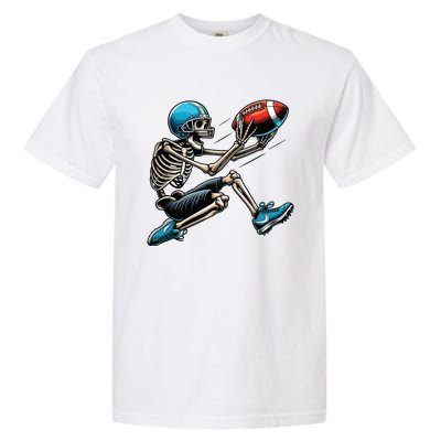 American Football Skeleton Halloween Boy Football Fan Garment-Dyed Heavyweight T-Shirt