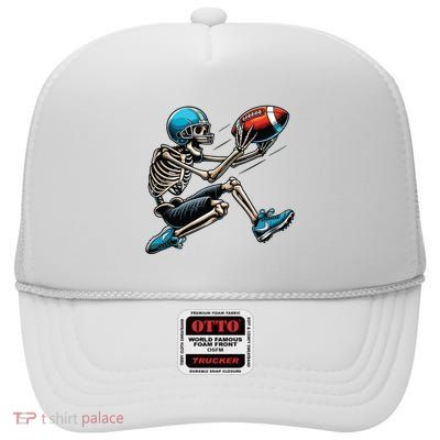 American Football Skeleton Halloween Boy Football Fan High Crown Mesh Back Trucker Hat