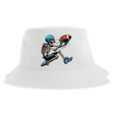 American Football Skeleton Halloween Boy Football Fan Sustainable Bucket Hat