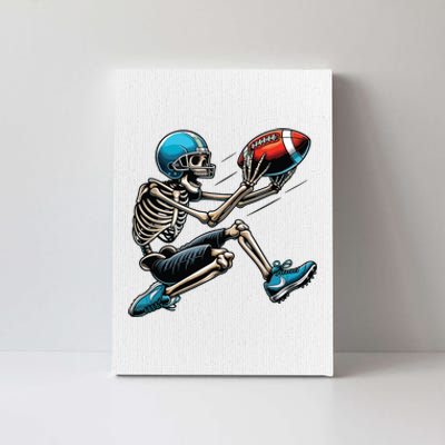 American Football Skeleton Halloween Boy Football Fan Canvas