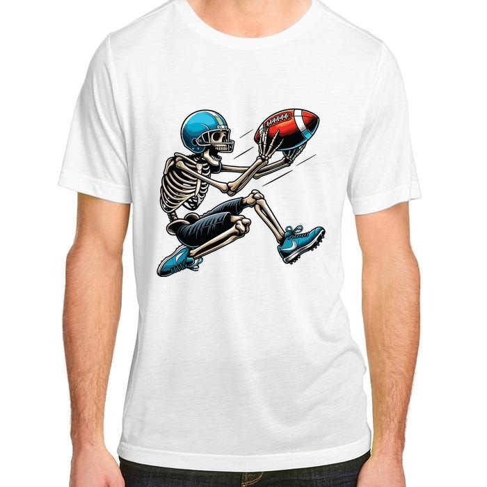 American Football Skeleton Halloween Boy Football Fan Adult ChromaSoft Performance T-Shirt